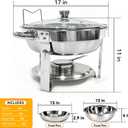 4-Pack 6QT Chafing Dishes for Buffet, 304 Stainless Steel Chafing Dish Buffet Set with Glass Lids & Lid Holders Food Warmers for Parties, Weddings, Birthdays & Catering,Silver