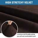 H.VERSAILTEX Stretch Velvet Sofa Covers for 3 Cushion Couch Covers Sofa Slipcovers Furniture Protector Soft with Non Slip Elastic Bottom, Crafted from Thick Comfy Rich Velour (Sofa 72'-90', Chocolate)