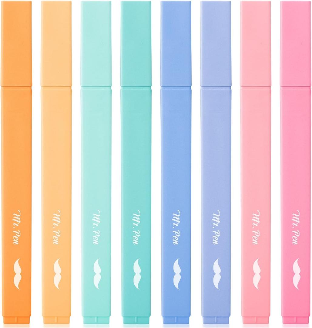 Mr. Pen- Aesthetic Highlighters No Bleed, 8 Pack, Assorted Colors, Chisel Tip, Cute Highlighters Assorted Colors for Journaling, Highlighting, Underlining, Fast Dry, Back to School Supplies (Fairytale shades)
