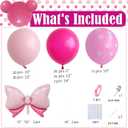 120 PCS Pink Mouse Balloon Arch, Oh Twodles Birthday Party Supplies for Girls, Cute Bow Balloon Arch for Birthday Party, Red and Pink Balloons for Baby Shower Decorations