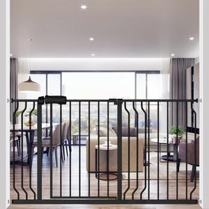 ALLAIBB Extra Wide Pressure Mounted Baby Gate Walk Through Child Kids Safety Toddler Tension White Long Large Pet Dog Gates with Extension for doorways Kitchen (33.86-38.58"/86-98cm)