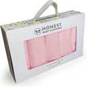 HonestBaby 10-Pack Terry Wash Cloths in Gift Box 100% Organic Cotton for Infant Baby Boys, Girls, 10-Pack Light Pink, One Size