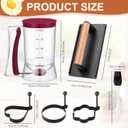 Layhit 9 Pieces Griddle Breakfast Kit, Including Precise Portion Control Pancake Batter Dispenser with Handle, Iron Cast Burger Presses, 6 Pcs Egg Rings, Basting Brush for Cooking Accessories Set