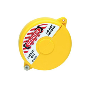 BOZZYS Gate Valve Lock with Keys | Fits 1 to 2-1/2 in Faucet Handles | Outdoor Water Spigot Lock for Hose Bib, Propane Tank, Gas Cylinder | Security Lock Device (Yellow)