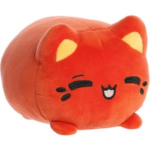 Aurora Enchanting Tasty Peach Thai Tea Meowchi Stuffed Animal - Bright & Colorful Design - Showpiece Plush - Red 7 Inches