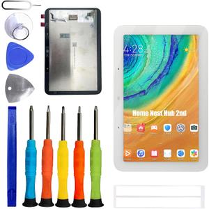 OLED Display [with Fingerprint Function] Compatible with Google Home Nest Hub 2nd [7.0 inch] Screen Touch Digitizer Assembly LCD Display with Repair kit