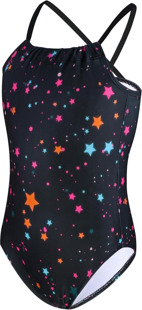 TENVDA Girls Swimsuit Summer Beach Sport Halter Bathing Suits One Piece Swimwear for 2-12 Years Old Kids (3-4T)