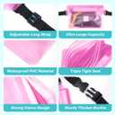 Waterproof Fanny Packs for Women, Sandproof Dry Bag for Beach, Water proof Pouch for Phone Passport Purse, Floating Waterproof Bags for Cruise Travel Water Park Boating Fishing Diving Surfing Kayaking (Pink & Clear)