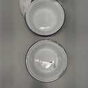 2pcs Enamel Dinner Plates, Enamel Soup Bowls Thickened Serving Dishes Round Dinner Dishes for Kitchen (16cm*16cm*4.5cm, White)