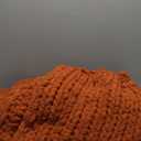 Chunky Knit Throw Blanket 50"X 60", 100% Handmade with Soft Chenille Yarn, 4.4lbs Thick Cable Knitted Blankets, Large Rope Knot Crochet Throws for Couch Sofa Bed Home Decor, Rust
