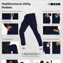 Mens Cargo Pants Tactical Work Construction for Men Ripstop Waterproof Outdoor Hiking with Pockets (Blue, M)