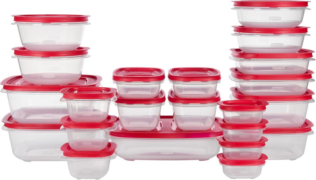 Rubbermaid EasyStore Containers, 44-Piece Set, Food Storage Containers with Lids