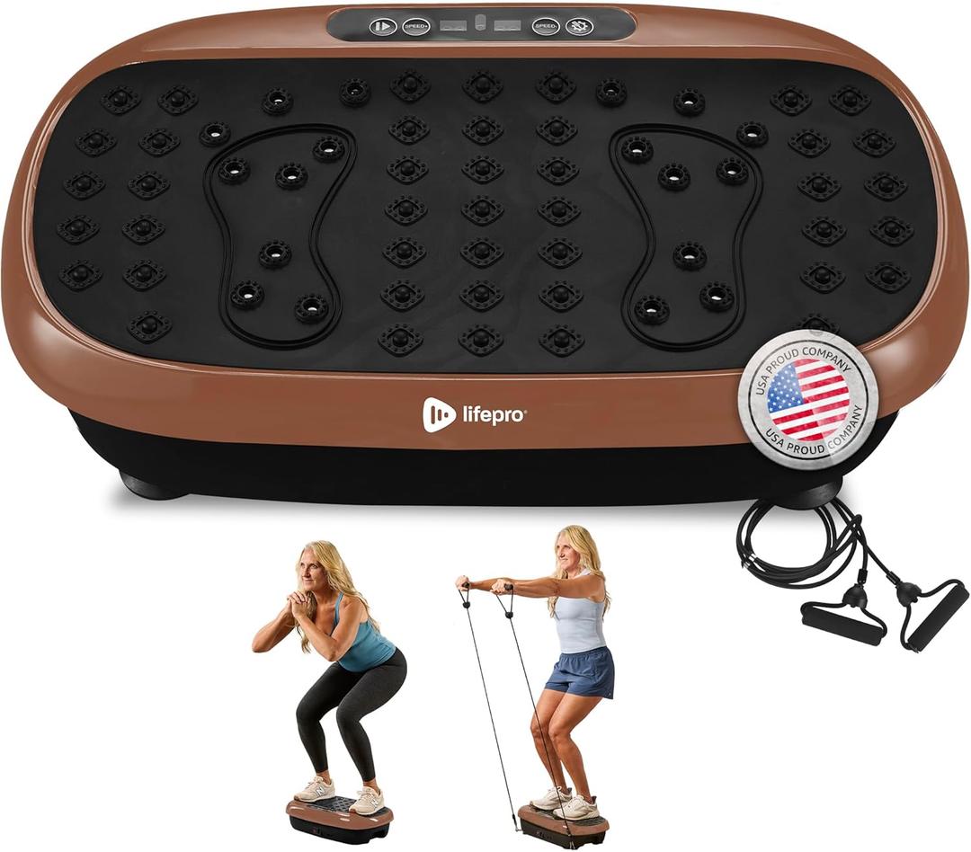 Lifepro HexaPlate Lite Vibration Plate Exercise Machine with Magnetic Acupoints - Full Body Vibration Platform for Beginners and Recovery - Lymphatic Drainage Massager for Muscle Toning and Fitness (Copper)