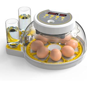 8/12Egg Incubator for Hatching Eggs with Humidity Display, Automatic Egg Turner and Egg Candle Tester, for Chickens Ducks Quails Egg -Yellow