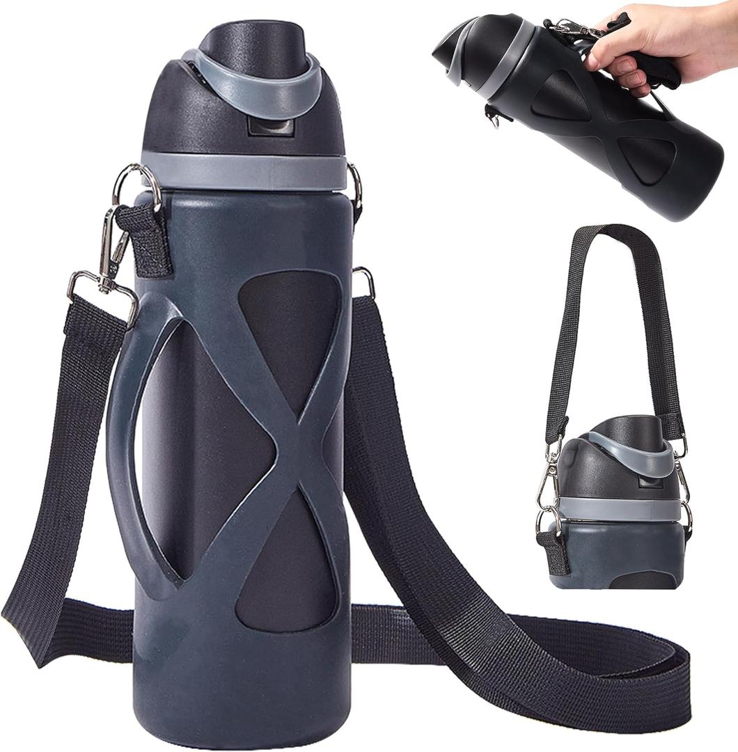 Bigwaves Bottle Bumper Silicone Boot Sleeve Protector with Handle for Owala Freesip Water Bottle 24 Oz, Water Bottle Carrier Grip Accessories for Running Bike, Gym Or Jogging