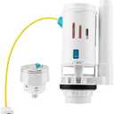 Toilet Dual Flush Valve with Push Button, Toilet Flush System Replacement Adjustable Universal 2" Outlet 280mm Cable Cistern Flush Replacement