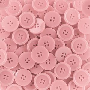 Super Z Outlet 100 Pack 1 Inch Buttons Flatback Sewing Colored for Arts & Crafts, Fashion Clothing, DIY Projects (Pink)