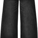 Jeans for Girls Baggy Wide Leg Cute Bow High Elastic Waisted Denim Pants Y2K Boyfriend Skater Streetwear 7-14Y (Black)