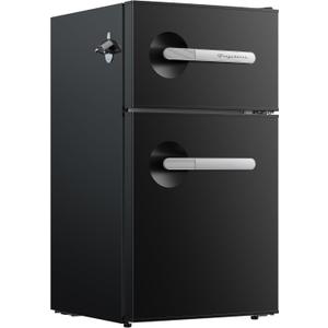 Frigidaire, 3.1 Cu. Ft. 2 Door Retro Series Compact Refrigerator, Built-In Side Bottle Opener, Onyx