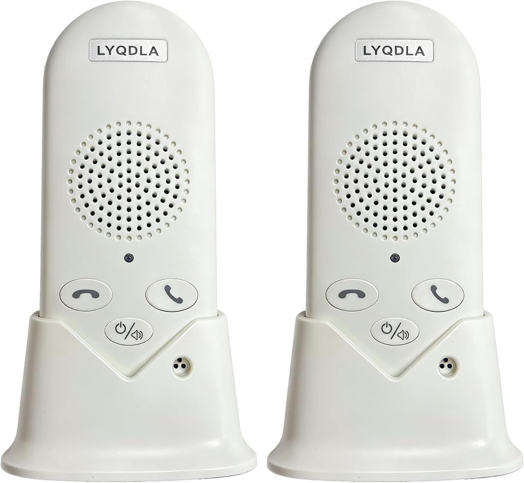 Wireless Intercom System for Home, Long Range 2-Way Voice Intercom for Room-to-Room Communication, Portable Intercoms for Seniors, Home, Office (2-Pack)