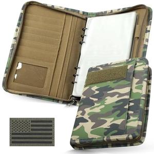 WYNEX Tactical Notebook Padfolio Ring Binder - Refillable 6-Ring A5 Binder, Zip Hardcover Notebook with 80 Pages, Water-Resistant Notebook Cover for Planners, College, Office, Field, Gift