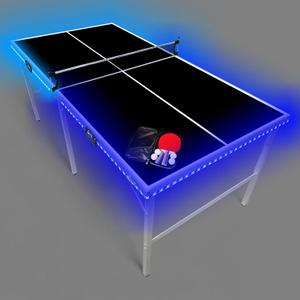 PartyLife 6 ft x 3 ft Ping Pong Table Tennis Table | Mid-Size Portable Folding Indoor Outdoor Foldable Ping Pong Table Tennis Table w/Optional LED Lights (Not a Full Size Table)