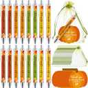 Tenceur 48 Sets Thanksgiving Baby Shower Gifts Bulk Pumpkin Ballpoint Pens Favors with Thank You Cards Organza Bag Pumpkin Ballpoint Pens Set for Thanksgiving Baby Shower Party Favors Gifts