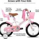 JOYSTAR Little Daisy Kids Bike for Girls Boys Ages 2-7 Years, 12 14 16 Inch Girls Bikes with Doll Bike Seat & Streamers, Boys Bike with Flag & Number Plate, Multiple Colors