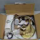 Fully Dimmable Bedside Lamp with C+A USB Ports, Mordern Gold Nightstand Lamp Desk Reading Lamp with Beige Drum Shade, Tall Side Table Lamp for Living Room Bedroom Office, 9W LED Bulb Included