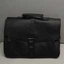 ESTARER Men's Leather Briefcase 15.6 Inch Laptop Computer Bag for Office/Business/Travel, Large Satchel Professional Pu Leather Messenger Shoulder Bag, Black