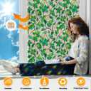COUNTEWOL Window Privacy Film with Installation Tools Home Decorative Colored Glass Window Stickers Reusable electrostatic Rainbow Stickers (Greenery Leaf, 23.6 x 78.7 in)
