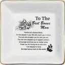 Bonus Mom Gifts from Daughter Trinket Dish Tray Unique Gifts for Bonus Mom Birthday Mother's Day Thanksgiving Day Christmas To The Best Bonus Mom Ring Tray for Jewelry