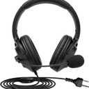 WODASEN Over Ear Walkie Talkie Headset with Boom Mic VOX PTT Noise Cancelling Overhead for Midland GXT 1000 1000g X-tra X-Talker XT CXT LXT GXT1000VP4 1050VP4 LXT600pa T51R GMRS FRS Radio (Double-Ear)