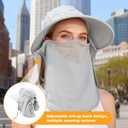 Sun Hat for Men Women UPF50+ Mesh Fishing Grey | Hat with Neck Flap Sun Protection Hat for Hiking Safari Fishing Beach Grey (Gray)
