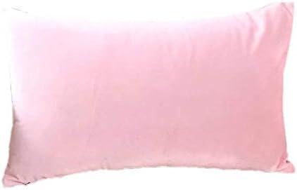 Velvet Solid Embroidered 4 Colors, Velvet Soft Cushion Cover Set 18x18in Home Car Decorative Pillowcase 12x20in (Pink, 12x20(1 Piece))