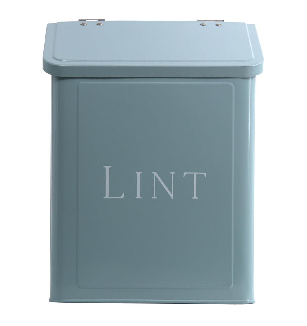 Magnetic Lint Bin for Laundry Room, 2.5L Capacity, Laundry Trash Can, Meadow Blue, Wall Mounted