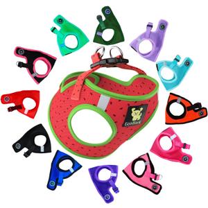 EcoBark Step in Dog Harness - Eco-Friendly Small & Mediuim Breed Dog Harnesses for XS and Small Dogs - Reflective and Adjustable Mini Body Halter Vest - Soft Mesh Toy Breed Harness (Watermelon, Large) (Large -17 to 19 lbs -Chest Up to 18 in (Pack of 1))