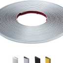 26.2 Ft Peel and Stick Wall Molding Trim, D-Shape Flexible Molding Trim Silver for Backsplash, Mirror, Wall, Window & Door Frames, Waterproof Self Adhesive Trim(W:0.4", T:0.1")