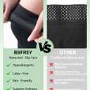 Bamboo Viscose Thigh High Compression Socks for Women Men 15-20 mmHg - Over Knee Compression Stockings with Grip Top, S/M