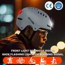DKONI Bike Helmet with LED Lights Bicycle Helmets Commuter Cycling Helmet USB Rechargeable Front & Back LED Light Helmet for Adult Men Women, Large