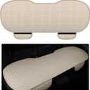 Car Back Seat Cover, Non-Slip & Breathable Bench Seat Cover with Side Pockets for Car Storage & Protecting Interiors, Universal All-Season Seats Back Protector for Most Cars (Rear Seat Cover/ Biege)