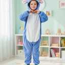 2 x Kids Onesie Animal Costume Christmas Costumes Unisex One Piece Cosplay Suit for Boys and Girls (Blue, M)