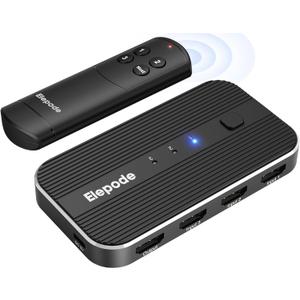 HDMI Switch 3 in 1 Out with Remote - 4K@60Hz, HDMI Splitter Support HDCP2.2, HDR, 3D, Dolby Support, 3 Port Switcher Selector Box with Xbox, PS5/4/3, Fire Stick Roku Blu-Ray Player