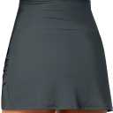 GRAPENT Women's High Waist Tulip Hem Shirring Swim Skirt Swimsuit Bikini Bottom (XXXL)