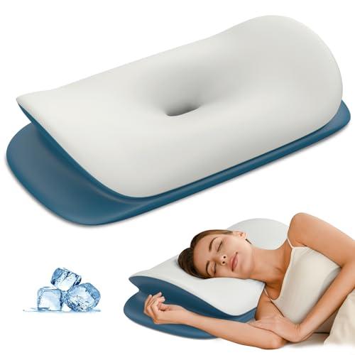 Olumoon Cervical Neck Pillow for Pain Relief - Ergonomic Memory Foam Contour Pillows for Side, Back & Stomach Sleepers, Cervical Pillow for Neck Support Sleeping with Breathable Cover