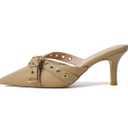 Mostrin Kitten Mules Heels for Women Pointed Closed Toe Heels Vintage Slip on Stiletto Dressy Pumps Shoes, Size 9