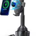 APPS2Car Car Cup Phone Holder Wireless Charger with QC 3.0 Adapter, 15 Watt Qi Fast Charging, Compatible with iPhone 11/12/13/14/15/16/17/ Air/Pro/Max/Plus and Universal All Models Phone Holder