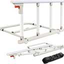 Bed Rails for Elderly Adults Safety, Folding Bed Assist Rails for Seniors, Bed Handle Bedside Assist Guard Rails for Adults, Fall Prevention Safety with Collapsible Bedrails, 37x20 (White)