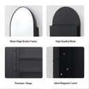 VIWILII Black Metal Medicine Cabinet Arched-Design 20x30"