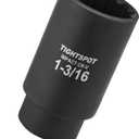 TIGHTSPOT 1/2 Inch Drive - 1 3/16 Inch Deep Impact Socket with Anti-Rounding 12 Point Design, Heat-Treated CRV Steel